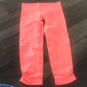 lululemon athletica Pants - Lululemon light neon tangerine cropped yoga pants lululemon athletica Pants - Lululemon light neon tangerine cropped yoga pants